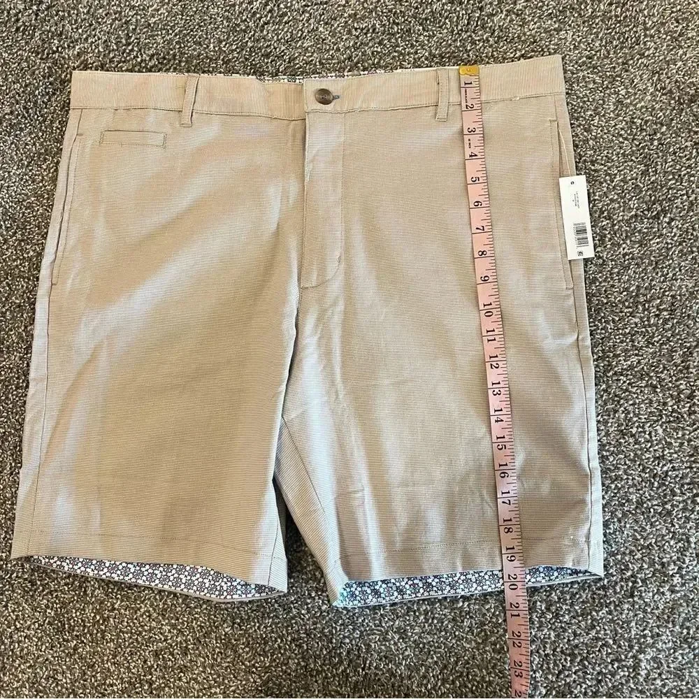 TailorByrd CONTRAST TRIM TEXTURED DOBBY SHORTS NEW khaki Size 38